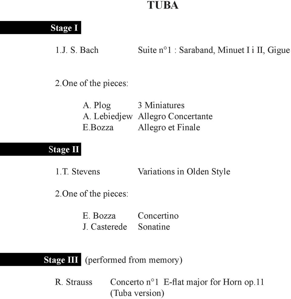 Bozza Allegro et Finale 1.T. Stevens Variations in Olden Style 2.One of the pieces: E.