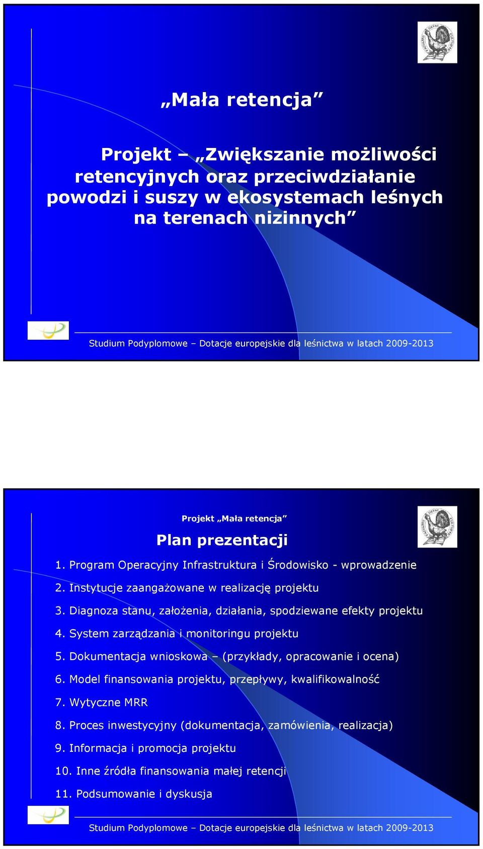 Diagnoza stanu, założenia, działania, spodziewane efekty projektu 4. System zarządzania i monitoringu projektu 5. Dokumentacja wnioskowa (przykłady, opracowanie i ocena) 6.