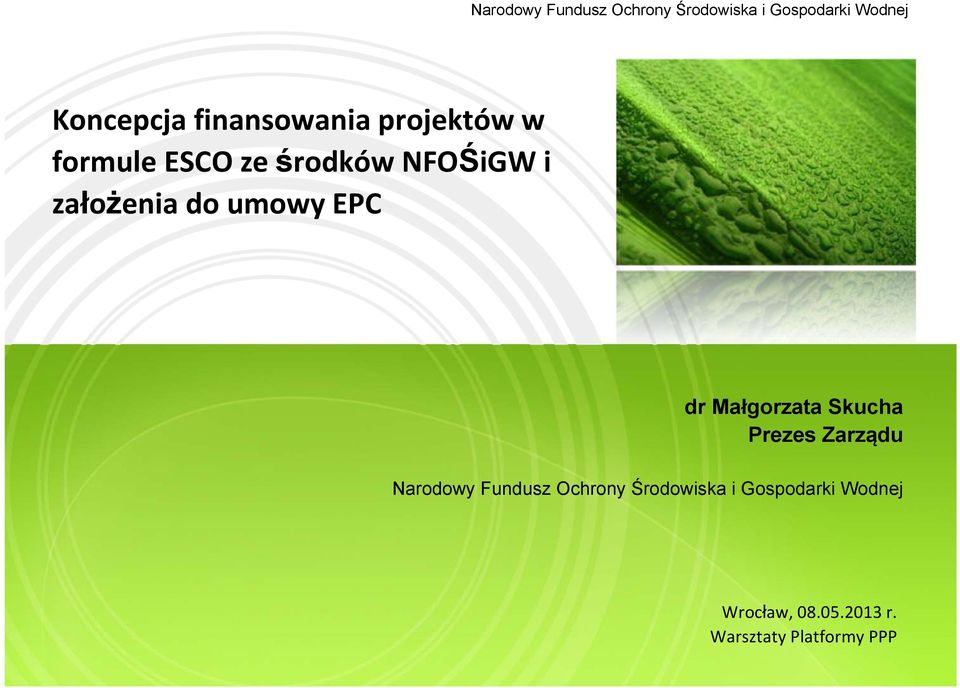 umowy EPC dr Małgorzata Skucha Prezes