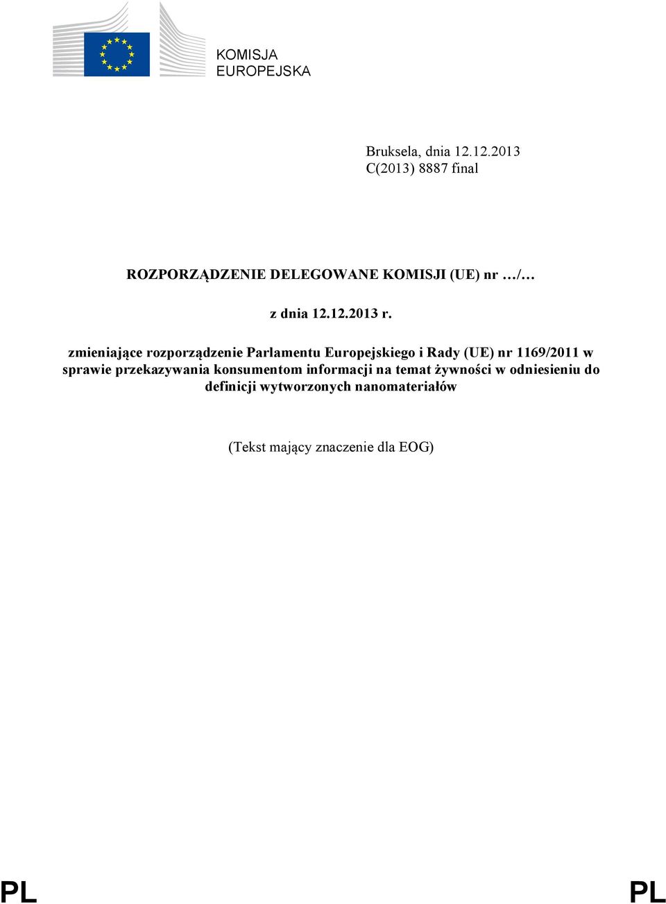 zmieniające rozporządzenie Parlamentu Europejskiego i Rady (UE) nr 1169/2011 w sprawie