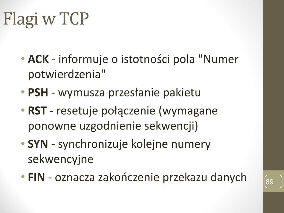 połączenie (wymagane ponowne uzgodnienie sekwencji) SYN -