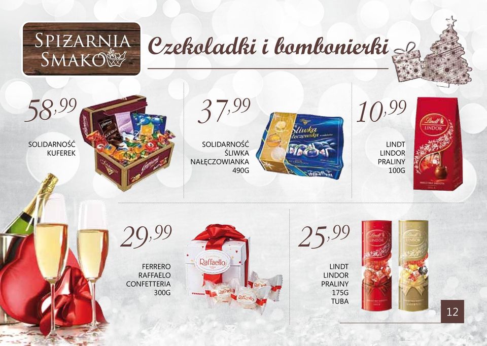 Lindt lindor praliny 100g 29,99 Ferrero raffaelo