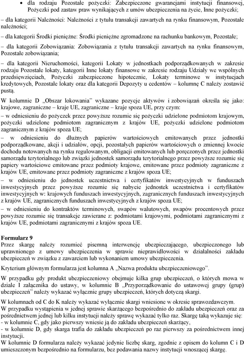 Zobowiązania: Zobowiązania z tytułu transakcji zawartych na rynku finansowym, Pozostałe zobowiązania; dla kategorii Nieruchomości, kategorii Lokaty w jednostkach podporządkowanych w zakresie rodzaju