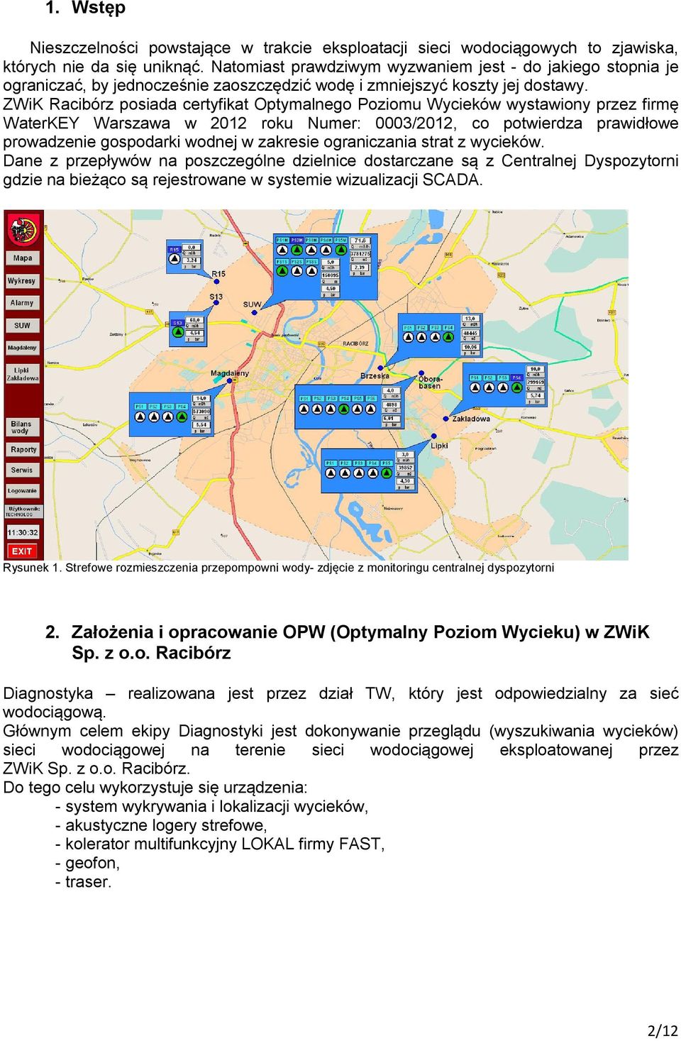 ZWiK Racibórz posiada certyfikat Optymalnego Poziomu Wycieków wystawiony przez firmę WaterKEY Warszawa w 2012 roku Numer: 0003/2012, co potwierdza prawidłowe prowadzenie gospodarki wodnej w zakresie