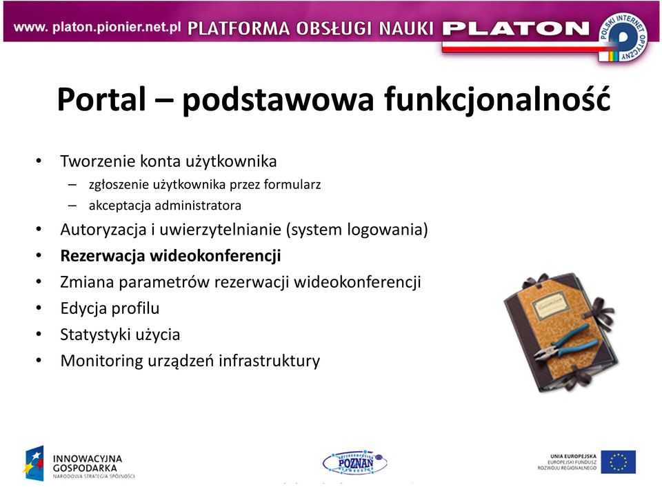 uwierzytelnianie (system logowania) Rezerwacja wideokonferencji Zmiana