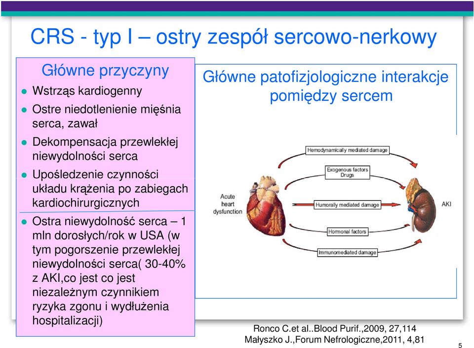 dorosłych/rok w USA (w tym pogorszenie przewlekłej niewydolności serca( 30-40% z AKI,co jest co jest niezależnym czynnikiem ryzyka zgonu i