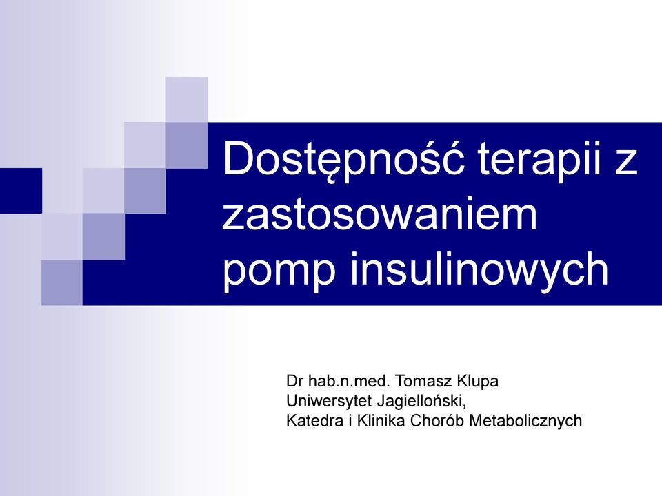 Tomasz Klupa Uniwersytet