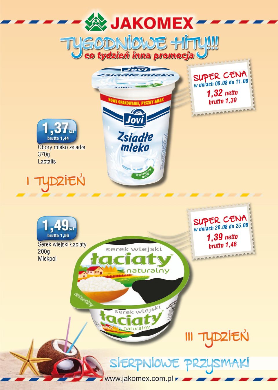 zsiadłe 370g Lactalis 1,49 brutto 1,56 Serek wiejski