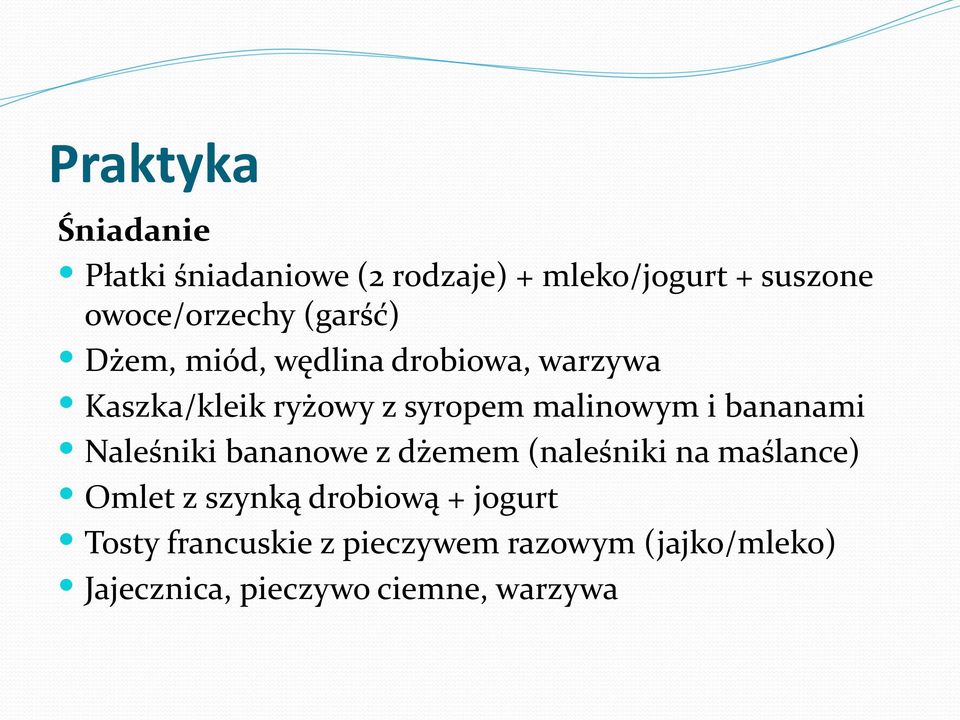 bananami Naleśniki bananowe z dżemem (naleśniki na maślance) Omlet z szynką drobiową +