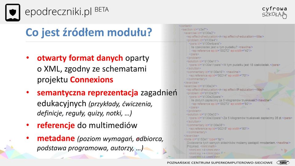 Connexions semantyczna reprezentacja zagadnień edukacyjnych (przykłady,