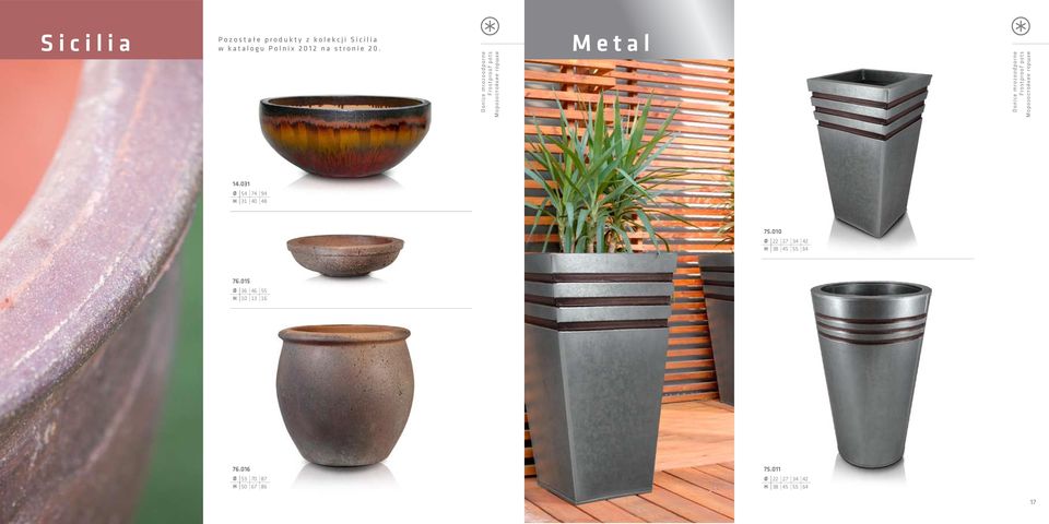 Frostproof pots Морозостойкие горшки 14.031 54 74 94 31 40 48 75.