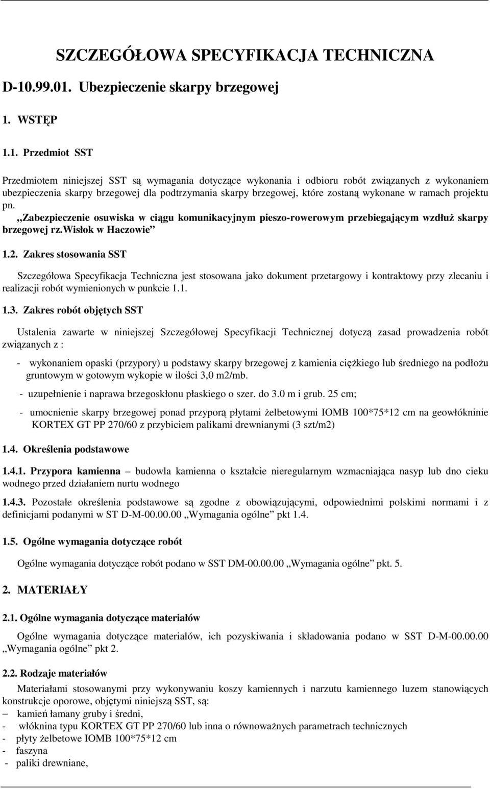 Ubezpieczenie skarpy brzegowej 1.