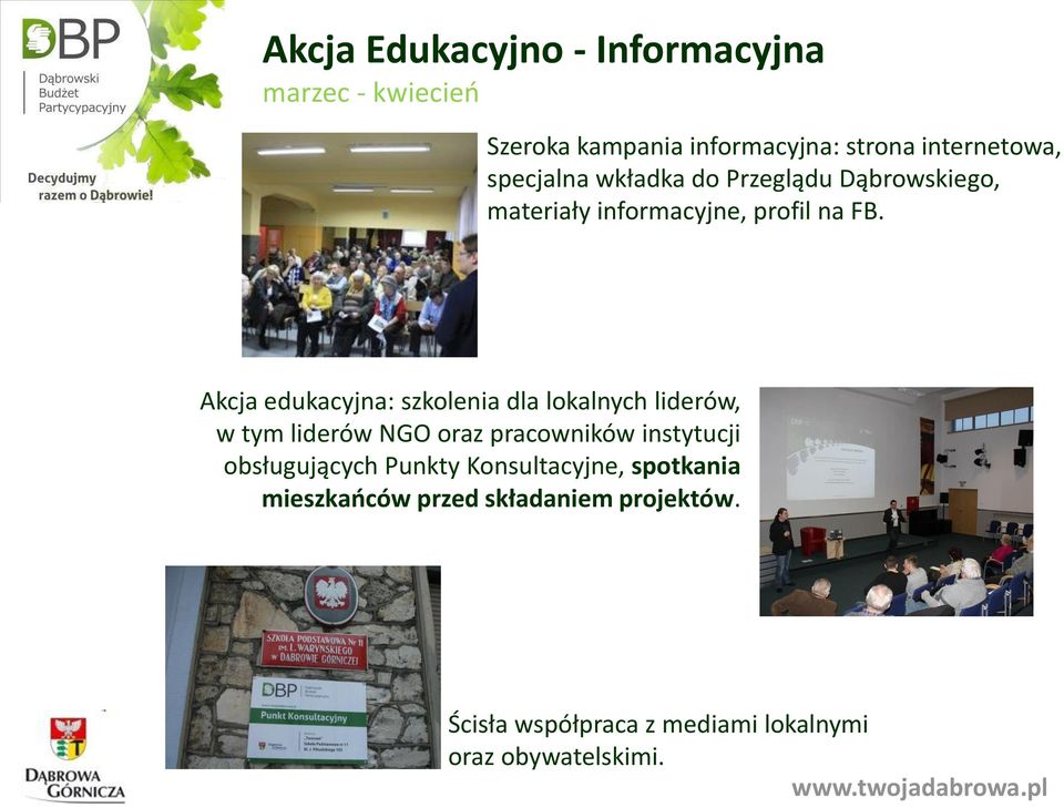 Akcja edukacyjna: szkolenia dla lokalnych liderów, w tym liderów NGO oraz pracowników instytucji