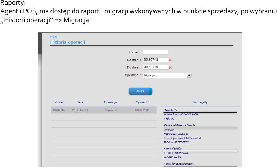 wykonywanych w punkcie