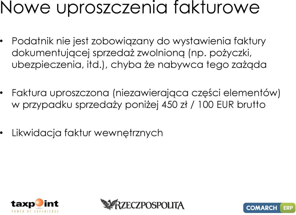 ), chyba że nabywca tego zażąda Faktura uproszczona (niezawierająca części