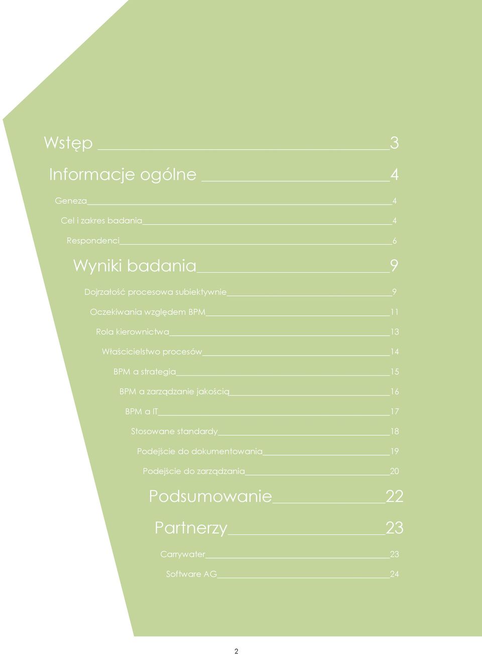 BPM a strategia 15 BPM a zarządzanie jakością 16 BPM a IT 17 Stosowane standardy 18 Podejście do