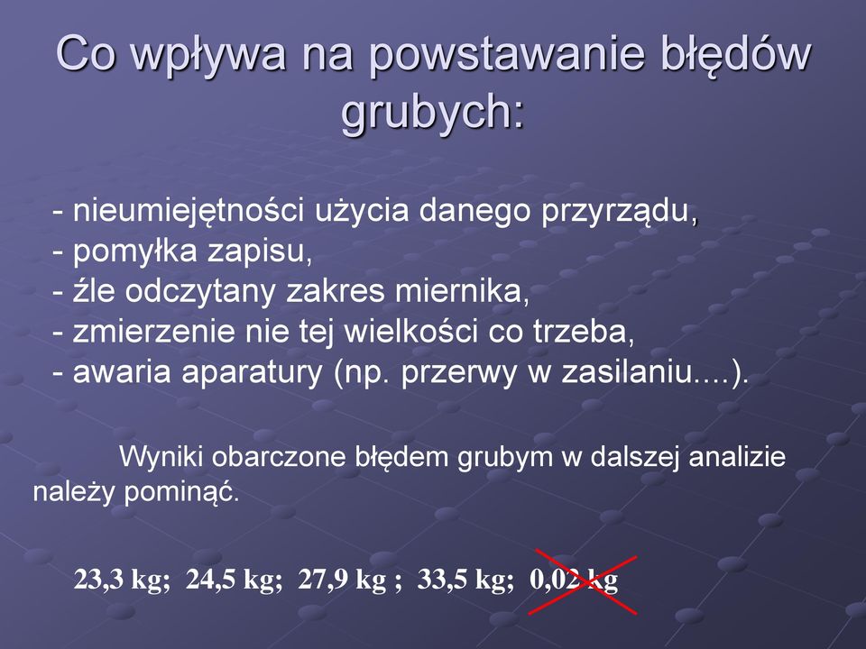 co trzeba, - awaria aparatury (np. przerwy w zasilaniu...).