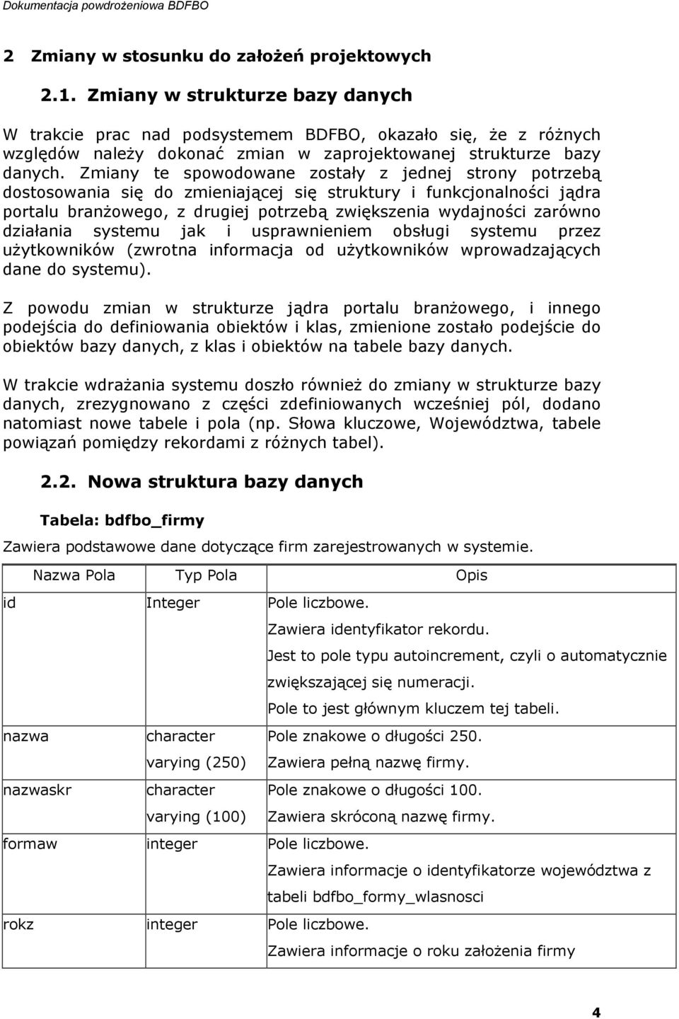 Zmiany te spowodowane zostały z jednej strony potrzebą dostosowania się do zmieniającej się struktury i funkcjonalności jądra portalu branżowego, z drugiej potrzebą zwiększenia wydajności zarówno