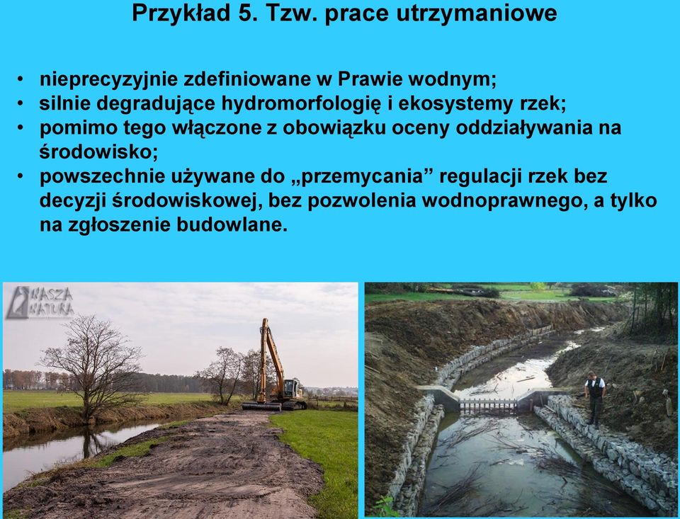 hydromorfologię i ekosystemy rzek; pomimo tego włączone z obowiązku oceny