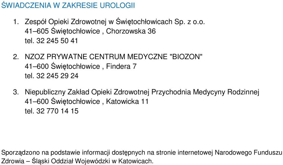 Niepubliczny Zakład Opieki Zdrowotnej Przychodnia Medycyny Rodzinnej