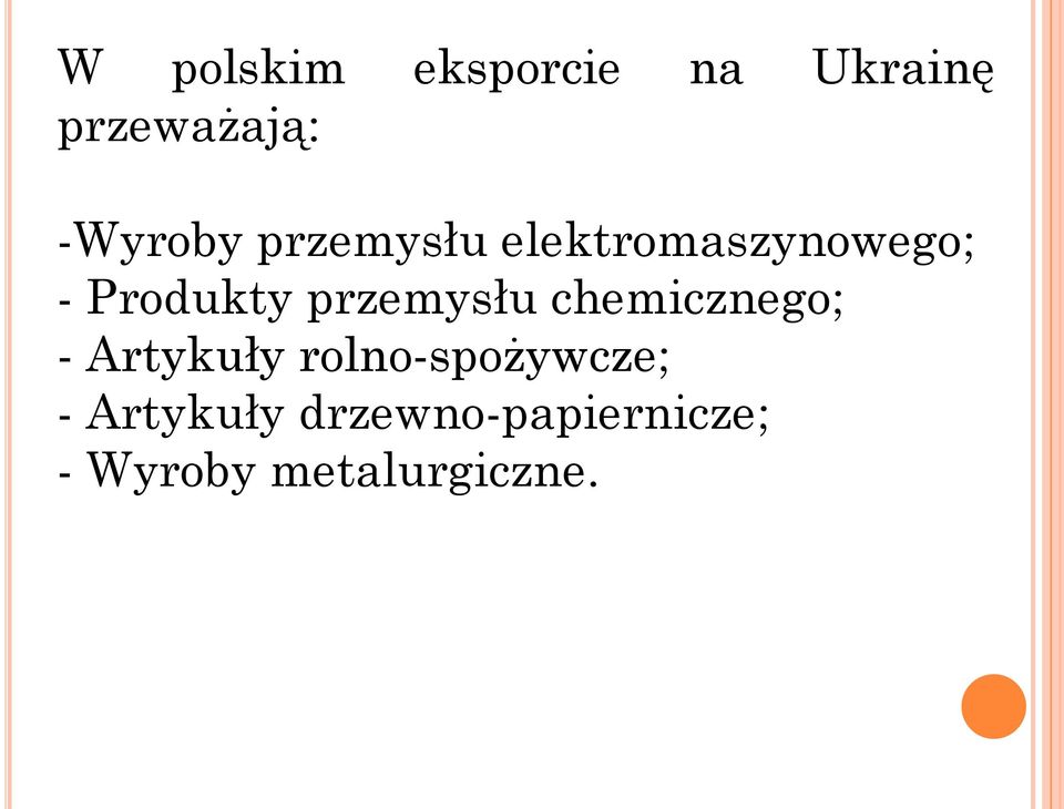 przemysłu chemicznego; - Artykuły