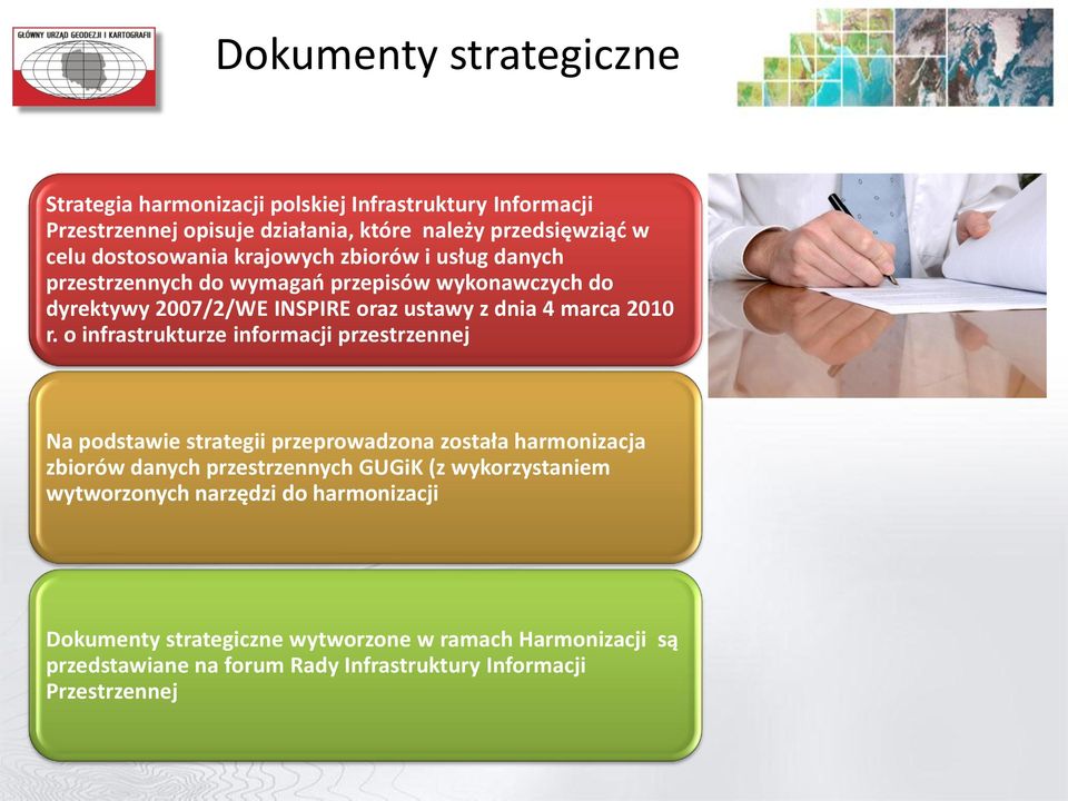 r. o infrastrukturze informacji przestrzennej Na podstawie strategii przeprowadzona została harmonizacja zbiorów danych przestrzennych GUGiK (z