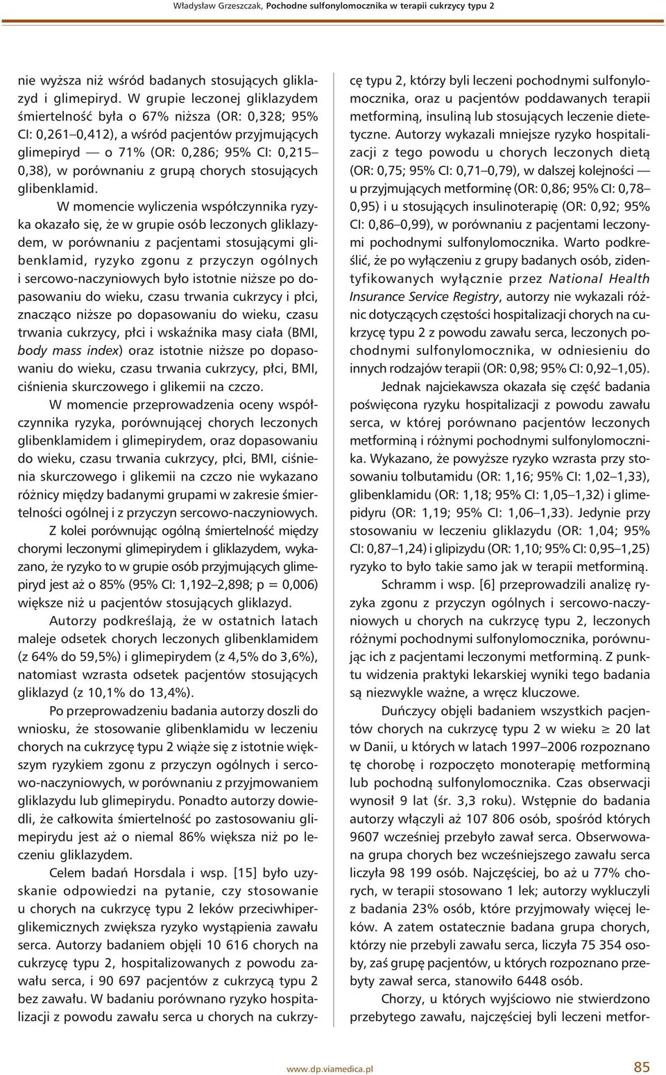 chorych stosujących glibenklamid.