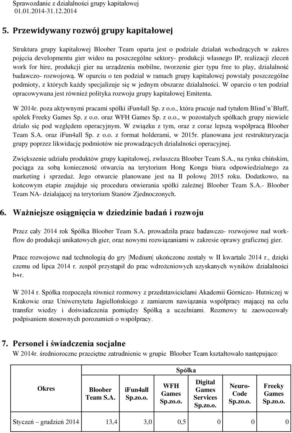 W oparciu o ten podział w ramach grupy kapitałowej powstały poszczególne podmioty, z których każdy specjalizuje się w jednym obszarze działalności.