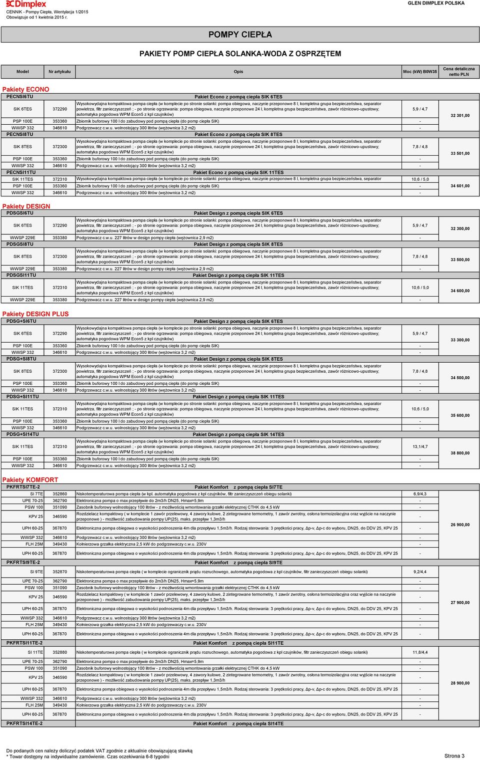 stronie ogrzewania: pompa obiegowa, naczynie przeponowe 24 l, kompletna grupa bezpieczeństwa, zawór różnicowoupustowy; automatyka pogodowa WPM Econ5 z kpl czujników) PSP 100E 353360 Zbiornik buforowy