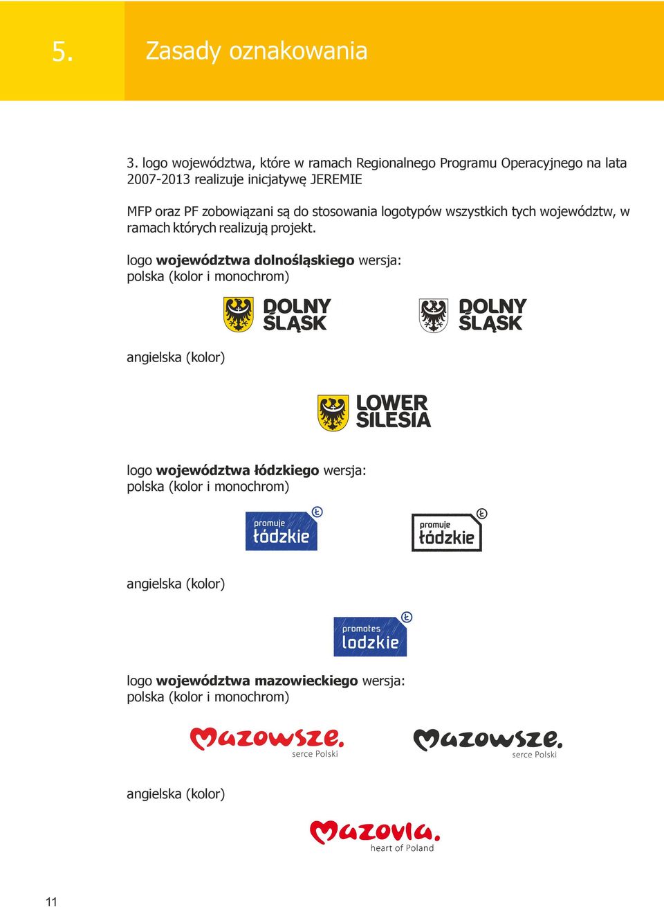 zobowiązani są do stosowania logotypów wszystkich tych województw, w ramach których realizują projekt.