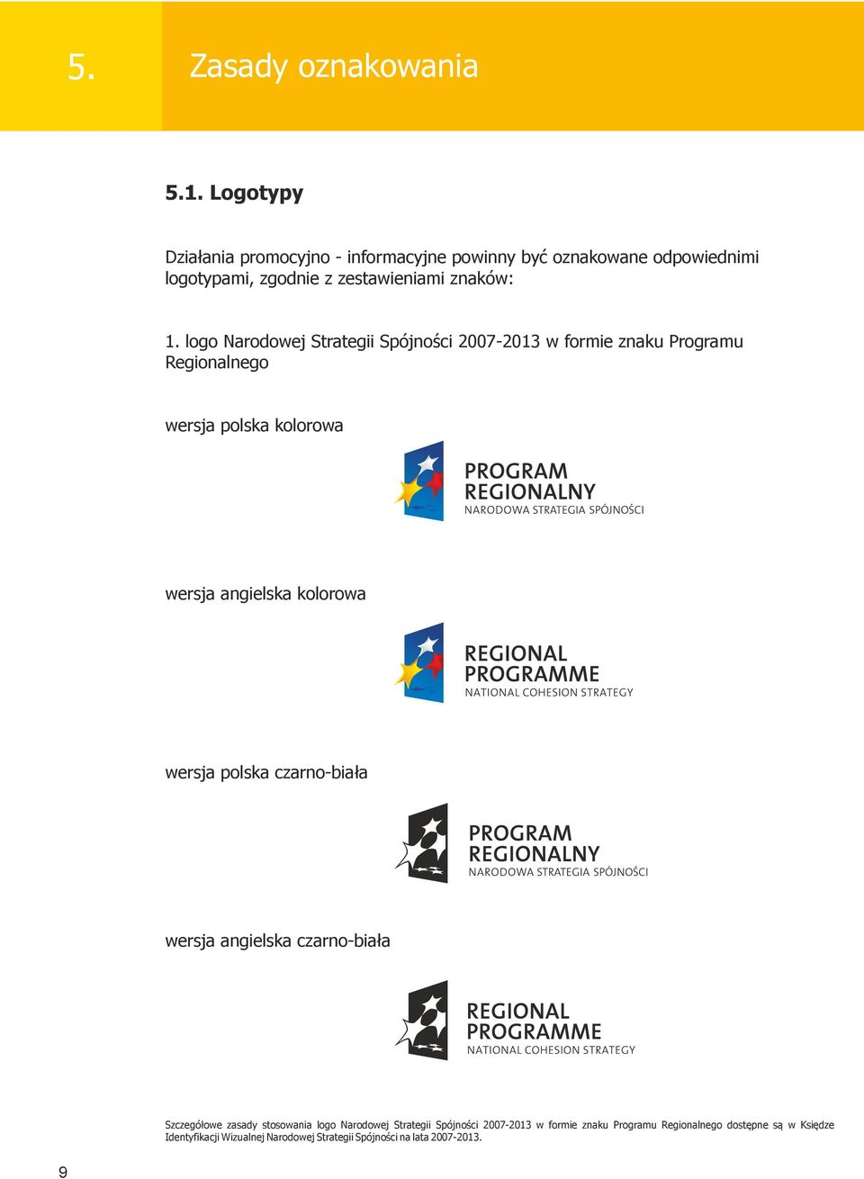 logo Narodowej Strategii Spójności 2007-2013 w formie znaku Programu Regionalnego wersja polska kolorowa wersja angielska kolorowa wersja