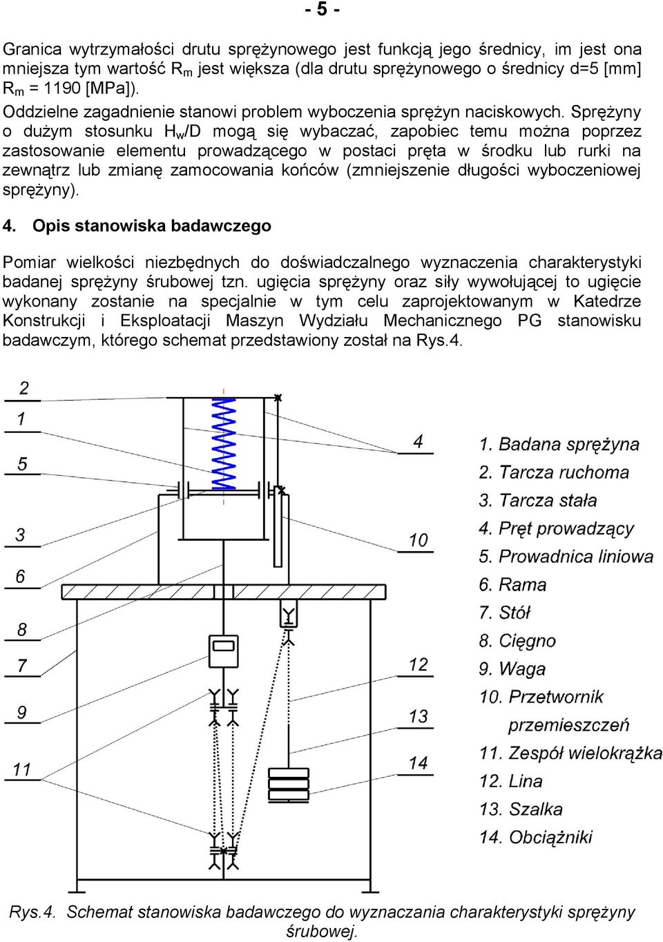 Srężyny o dużym stosunku H w /D mogą się wybazać, zaobie temu można orzez zastosowanie elementu rowadząego w ostai ręta w środku lub rurki na zewnątrz lub zmianę zamoowania końów (zmniejszenie