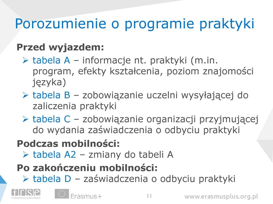 program, efekty kształcenia, poziom znajomości języka) tabela B zobowiązanie uczelni wysyłającej do