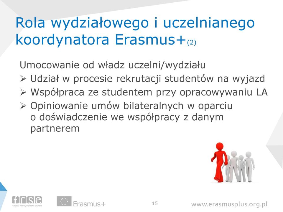 wyjazd Współpraca ze studentem przy opracowywaniu LA Opiniowanie umów