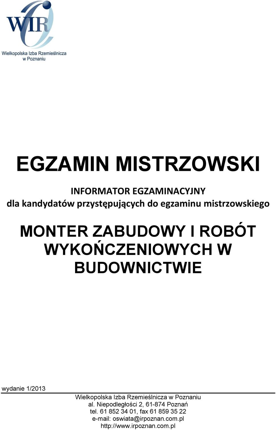 1/2013 Wielkopolska Izba Rzemieślnicza w Poznaniu al.