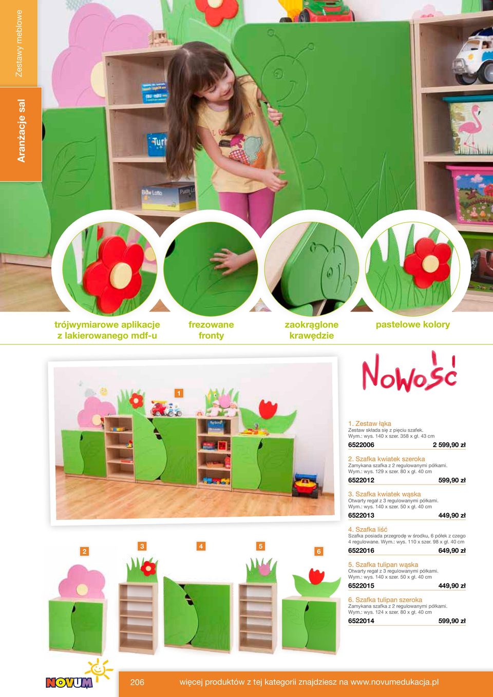 Szafka kwiatek wąska Otwarty regał z 3 regulowanymi półkami. Wym.: wys. 40 x szer. 50 x gł. 40 cm 652203 449,90 zł 2 3 4 5 6 4.