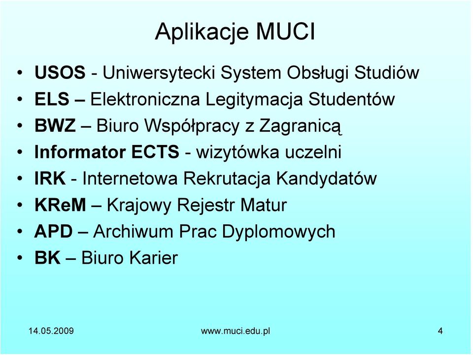 wizytówka uczelni IRK - Internetowa Rekrutacja Kandydatów KReM Krajowy