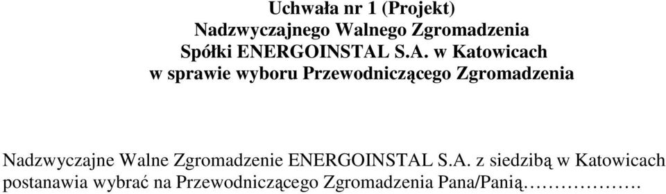 Zgromadzenie ENERGOINSTAL