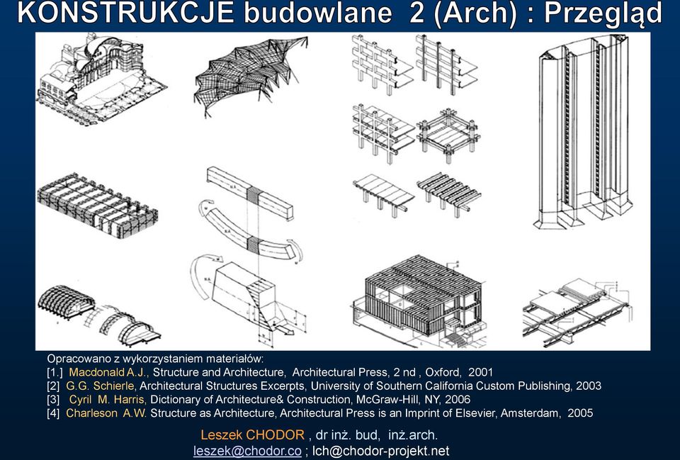 G. Schierle, Architectural Structures Excerpts, University of Southern California Custom Publishing, 2003 [3] Cyril M.
