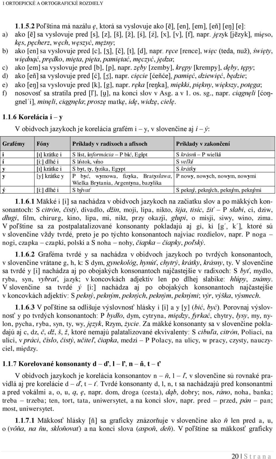 ręce [rence], więc (teda, nuž), święty, więdnąć, prędko, mięta, pięta, pamiętać, męczyć, jędza; c) ako [em] sa vyslovuje pred [b], [p], napr.