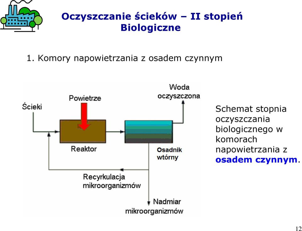 Schemat stopnia oczyszczania biologicznego