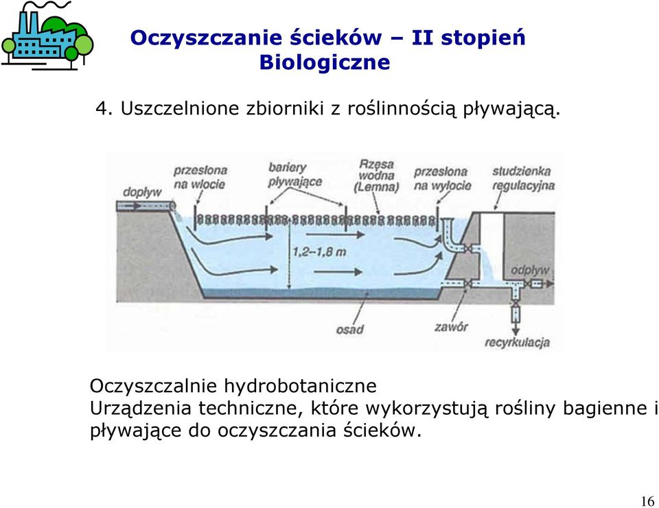 Oczyszczalnie hydrobotaniczne Urządzenia techniczne,