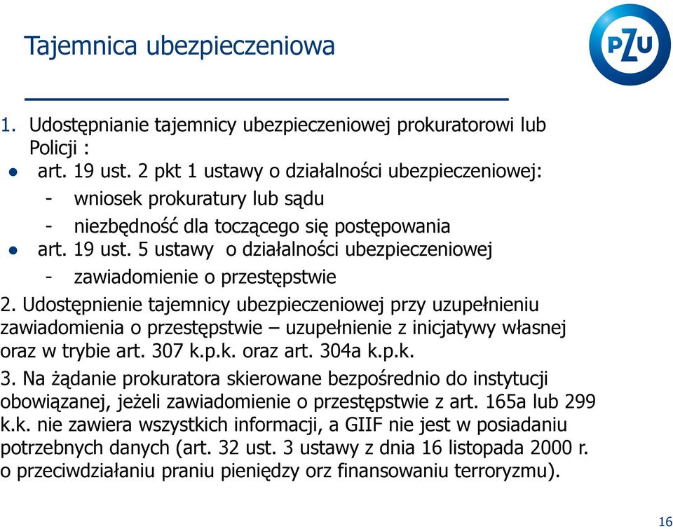 5 ustawy o działalności ubezpieczeniowej - zawiadomienie o przestępstwie 2.