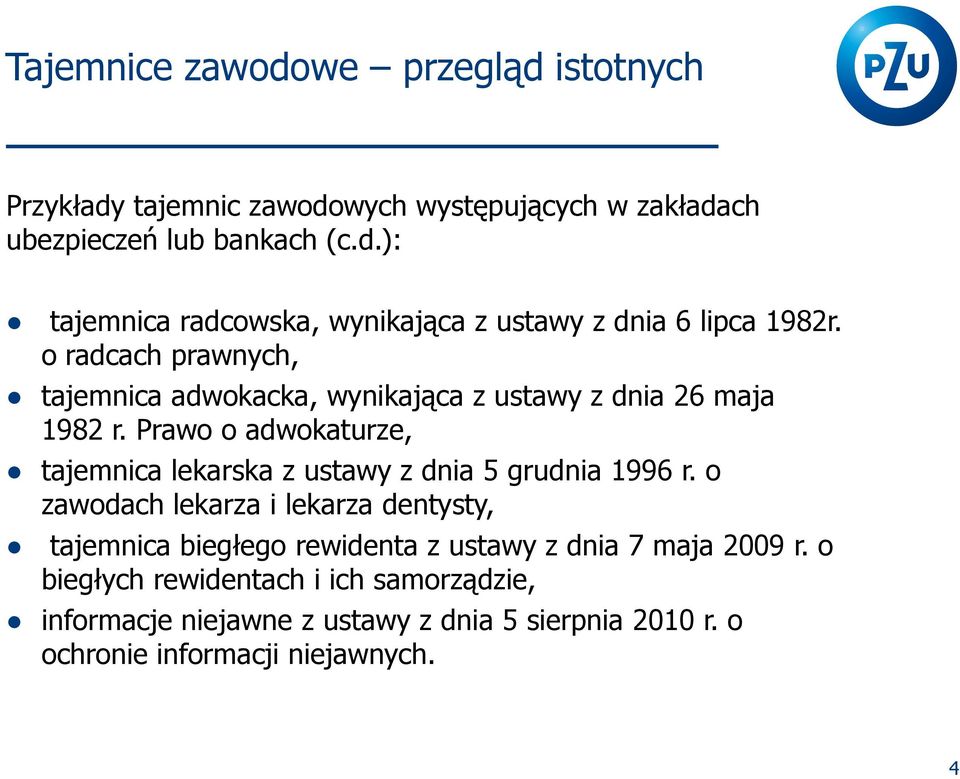 Prawo o adwokaturze, tajemnica lekarska z ustawy z dnia 5 grudnia 1996 r.