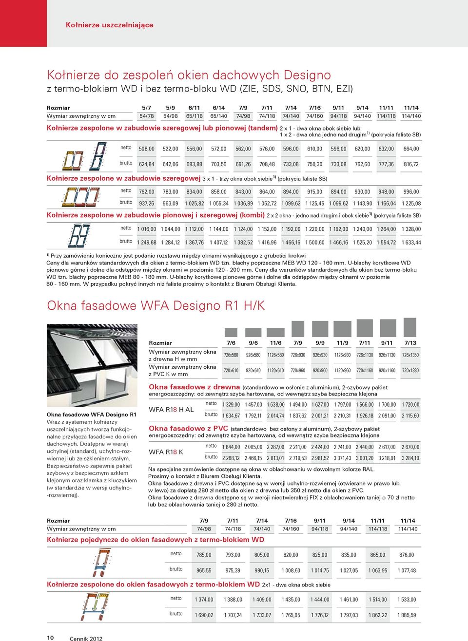 lub 1 x 2 - dwa okna jedno nad drugim 1) (pokrycia faliste SB) netto 508,00 522,00 556,00 572,00 562,00 576,00 596,00 610,00 596,00 620,00 632,00 664,00 brutto 624,84 642,06 683,88 703,56 691,26