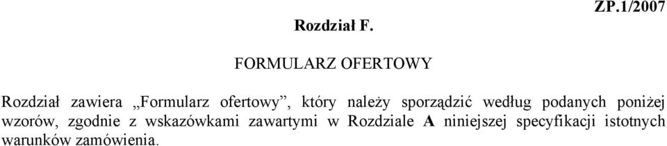 ofertowy, który należy sporządzić według podanych poniżej