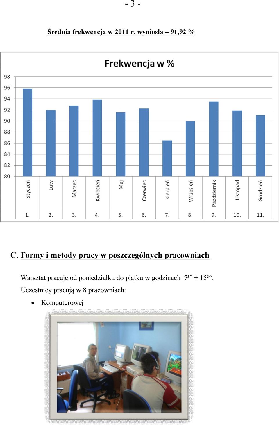 Warsztat pracuje od poniedziałku do piątku w