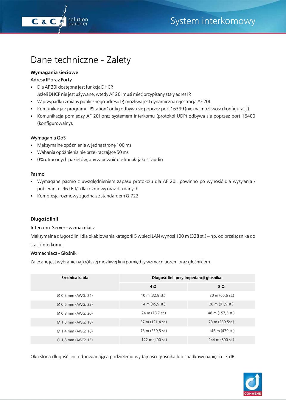 ź Komunikacja pomiędzy oraz systemem interkomu (protokół UDP) odbywa się poprzez port 16400 (konfigurowalny).