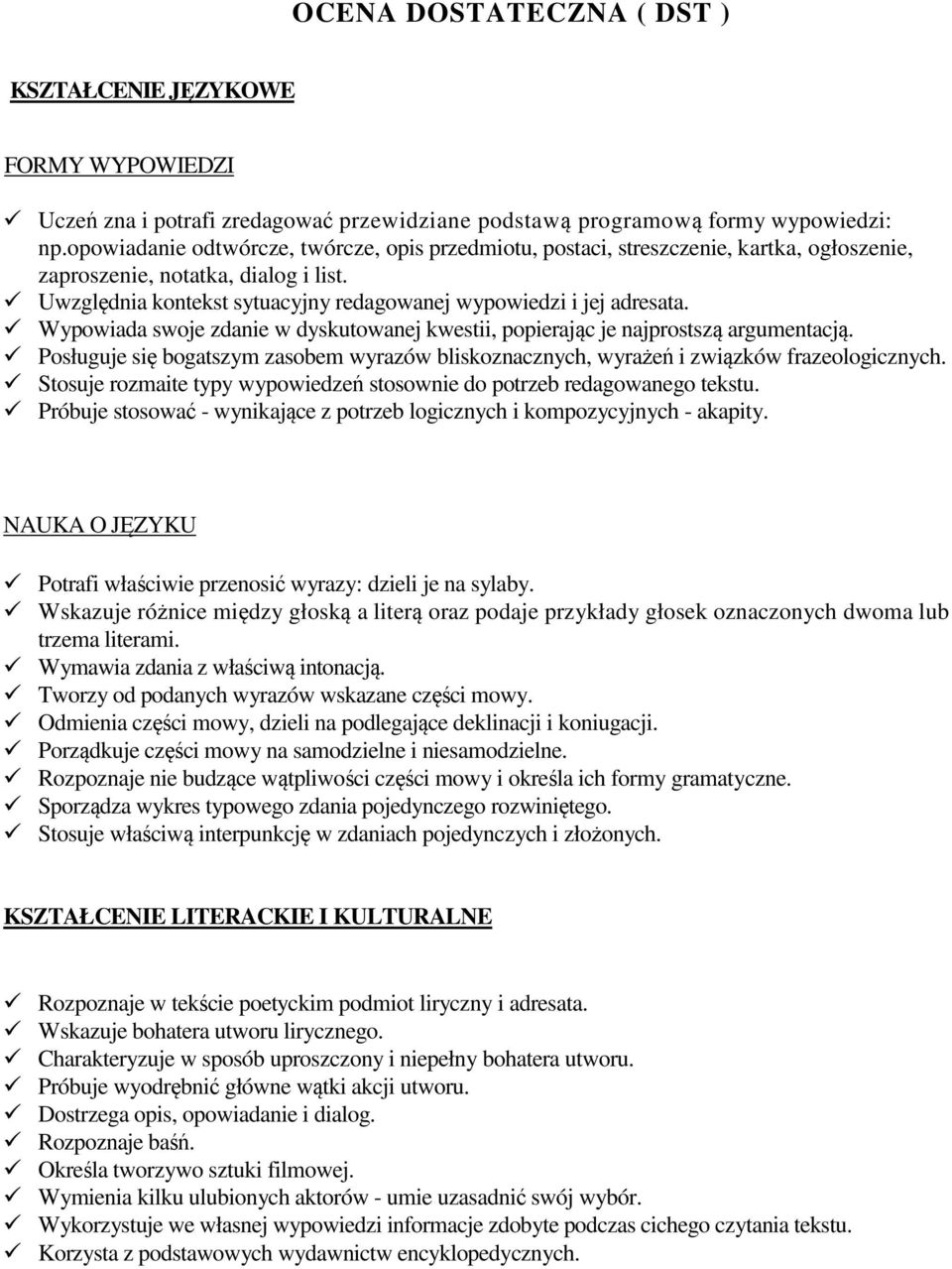 Wypowiada swoje zdanie w dyskutowanej kwestii, popierając je najprostszą argumentacją. Posługuje się bogatszym zasobem wyrazów bliskoznacznych, wyrażeń i związków frazeologicznych.