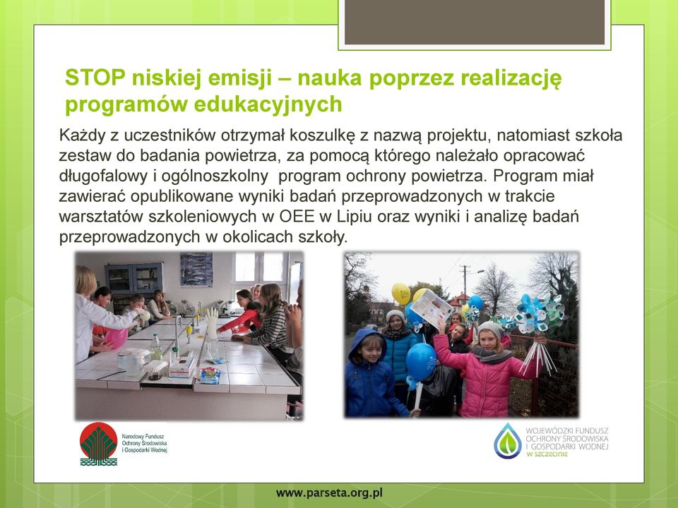 długofalowy i ogólnoszkolny program ochrony powietrza.